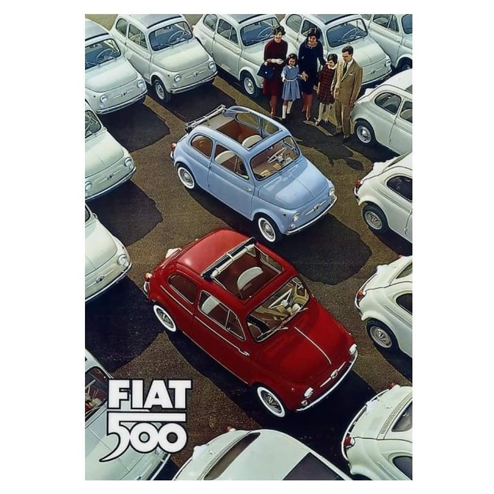 Illustrazione #fiat500d #1960 - #vintage #fiat #500 #autoepoca #epoca #red #blue #illustrations